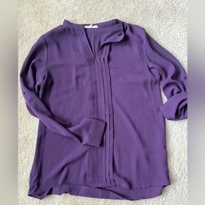 41 Hawthorn Breyson Pleated Tab-Sleeve Blouse Size S